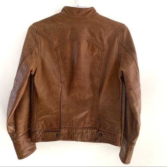 !Sold! Vintage Gap Brown Leather Womens Jacket - Picture 3 of 8